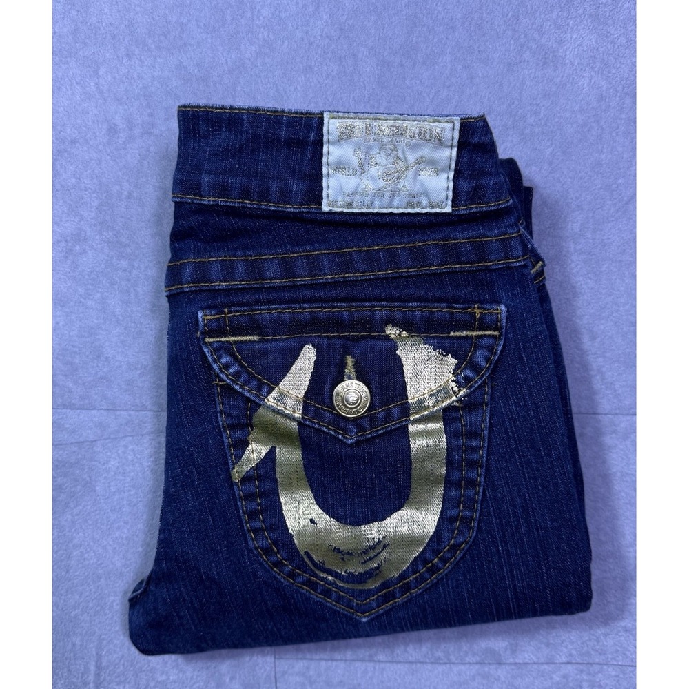 VINTAGE True Religion Jeans Womens 27 (28x33) BILLY Straight Leg Lowrise Y2K USA